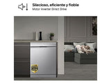 Lavavajillas - LG DF587HVS, 10 servicios, 10 programas, 60 cm, Lavado a vapor, Acero antihuellas