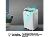 Aire acondicionado portátil - Hisense APC09QC, 2236 fgh, 3 velocidades, Deshumidificador, Super Cool, Mando a distancia, Kit Ventana, Wi-Fi, Blanco