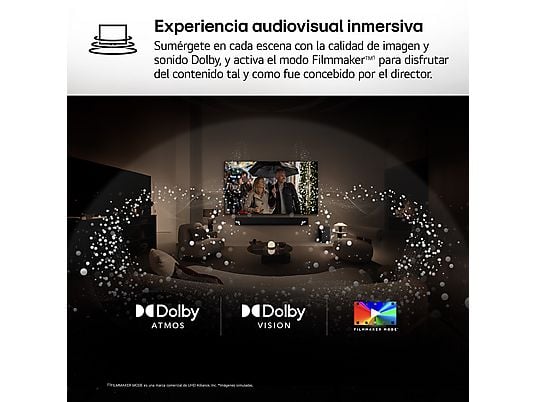 TV OLED 65 - LG OLED65C55LA, OLED 4K, Procesador Inteligente α9 AI Processor 4K Gen8, Smart TV, DVB-T2 (H.265), Negro