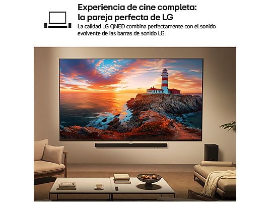 TV QNED 75 - LG 75QNED81A6A, UHD 4K, Procesador Inteligente α7 AI Processor 4K Gen8, Smart TV, DVB-T2 (H.265), Negro