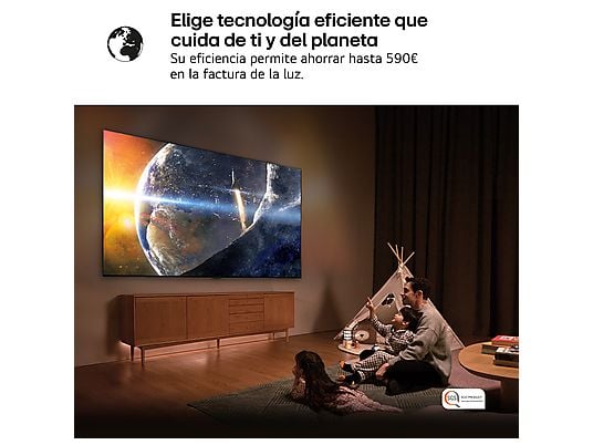 TV QNED 75 - LG 75QNED81A6A, UHD 4K, Procesador Inteligente α7 AI Processor 4K Gen8, Smart TV, DVB-T2 (H.265), Negro