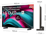 TV OLED 42 - LG OLED42C55LA, OLED 4K, Procesador Inteligente α9 AI Processor 4K Gen8, Smart TV, DVB-T2 (H.265), Negro