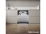 Lavavajillas - LG DF587HVS, 10 servicios, 10 programas, 60 cm, Lavado a vapor, Acero antihuellas