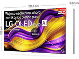 TV OLED 97 - LG OLED97G54LW, OLED 4K, Procesador Inteligente α11 AI Processor 4K Gen2, Smart TV, Gallery Design, Rocky Black