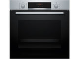 Horno - Bosch HBA574ES3, Multifunción, Pirolítico, 71 l, 59.4 cm, HotAir 3D, Asistente de limpieza con agua, Inox