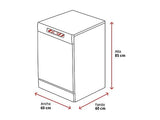 Lavavajillas - LG DF587HVS, 10 servicios, 10 programas, 60 cm, Lavado a vapor, Acero antihuellas