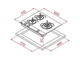 Placa de gas - Teka GBC 63010, 3 zonas, Gas natural, Mandos frontales ergonómicos, 60 cm, Negro