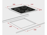 Placa vitrocerámica - Teka TB 6315, 3 zonas, Zona grande 27 cm, Touch Control, 60 cm, Negro
