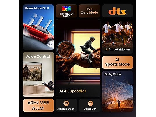 TV LED 55 - HISENSE 55A6Q, UHD 4K, Quad CoreMT9603, Smart TV, DVB-T2 (H.265), Negro