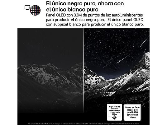 TV OLED 83 - LG OLED83G54LW.AEU, UHD 4K, Procesador Inteligente α11 AI Processor 4K Gen2, Smart TV, DVB-T2 (H.265), Rocky Black