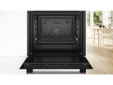 Horno - Bosch HBA514ES3, Serie 4, Multifunción, Limpieza por agua, 71 l, HotAir 3D, Mandos ocultables, 60 cm, inox