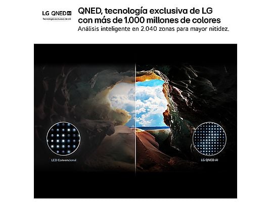 TV QNED 75 - LG 75QNED81A6A, UHD 4K, Procesador Inteligente α7 AI Processor 4K Gen8, Smart TV, DVB-T2 (H.265), Negro