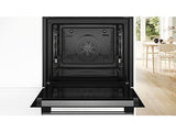 Horno - Bosch HBA574ES3, Multifunción, Pirolítico, 71 l, 59.4 cm, HotAir 3D, Asistente de limpieza con agua, Inox