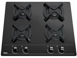 Placa de gas - Teka GBC 6400, 4 zonas, Gas natural, Mandos frontales ergonómicos, 60 cm, Negro
