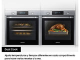 Horno de vapor - Samsung NV7B5750TDKU1, Multifunción, Pirolítico, Air Fry, 76l, 59.5 cm, Dual Cook Flex, WiFi, Negro