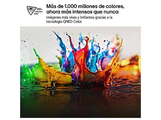 TV QNED 75 - LG 75QNED81A6A, UHD 4K, Procesador Inteligente α7 AI Processor 4K Gen8, Smart TV, DVB-T2 (H.265), Negro