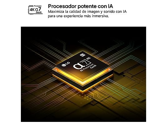 TV QNED 75 - LG 75QNED81A6A, UHD 4K, Procesador Inteligente α7 AI Processor 4K Gen8, Smart TV, DVB-T2 (H.265), Negro