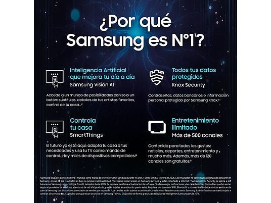 TV Neo QLED 75 - Samsung TQ75QN990FTXXC, QLED Mini Led 8K, NQ8 AI Gen3 Processor, Smart TV full AI, Wifi, Negro grafito