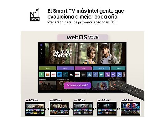 TV QNED 65 - LG 65QNED81A6A, UHD 4K, Procesador Inteligente α7 AI Processor 4K Gen8, Smart TV, DVB-T2 (H.265), Negro