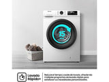 Lavadora carga frontal - Hisense WF1Q8041BW, 8 kg, 1400 Rpm, Función Vapor, Eficiencia A-20%, Blanco