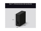 Subwoofer - Sony BRAVIA Theatre Sub 7, 100 W, Inalámbrico, Graves profundos, Fácil configuración/control, Compacto, Diseño de 2 posiciones, SW7, Negro