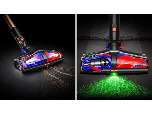 Aspirador escoba - Dyson V16 Piston Animal™, Potencia succión 315 AW, Autonomía 70 min, Antienredos, Black/Cooper