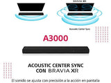 Barra de sonido - Sony HT-A3000, 3.1 Canales, Dolby Atmos, Bluetooth, Wifi, Subwoofer integrado, 250 W, Alexa, Google Home, Negro