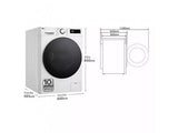 Lavadora secadora - LG AI Direct Drive Turbowash 360, 11 kg + 6 kg, Blanco