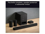 Barra de sonido - SONY HTS60.CEL, Bluetooth, Subwoofer Inalámbrico, 1000 W, Negro