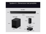 Barra de sonido - SONY HTS60.CEL, Bluetooth, Subwoofer Inalámbrico, 1000 W, Negro